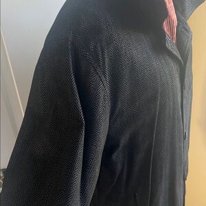 Men’s Jacket - Vintage Circa 1980’s- Black Herringbone - Made in Italy